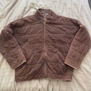 Forever 21 Quilted Dusty Coco Zip-Up Jacket